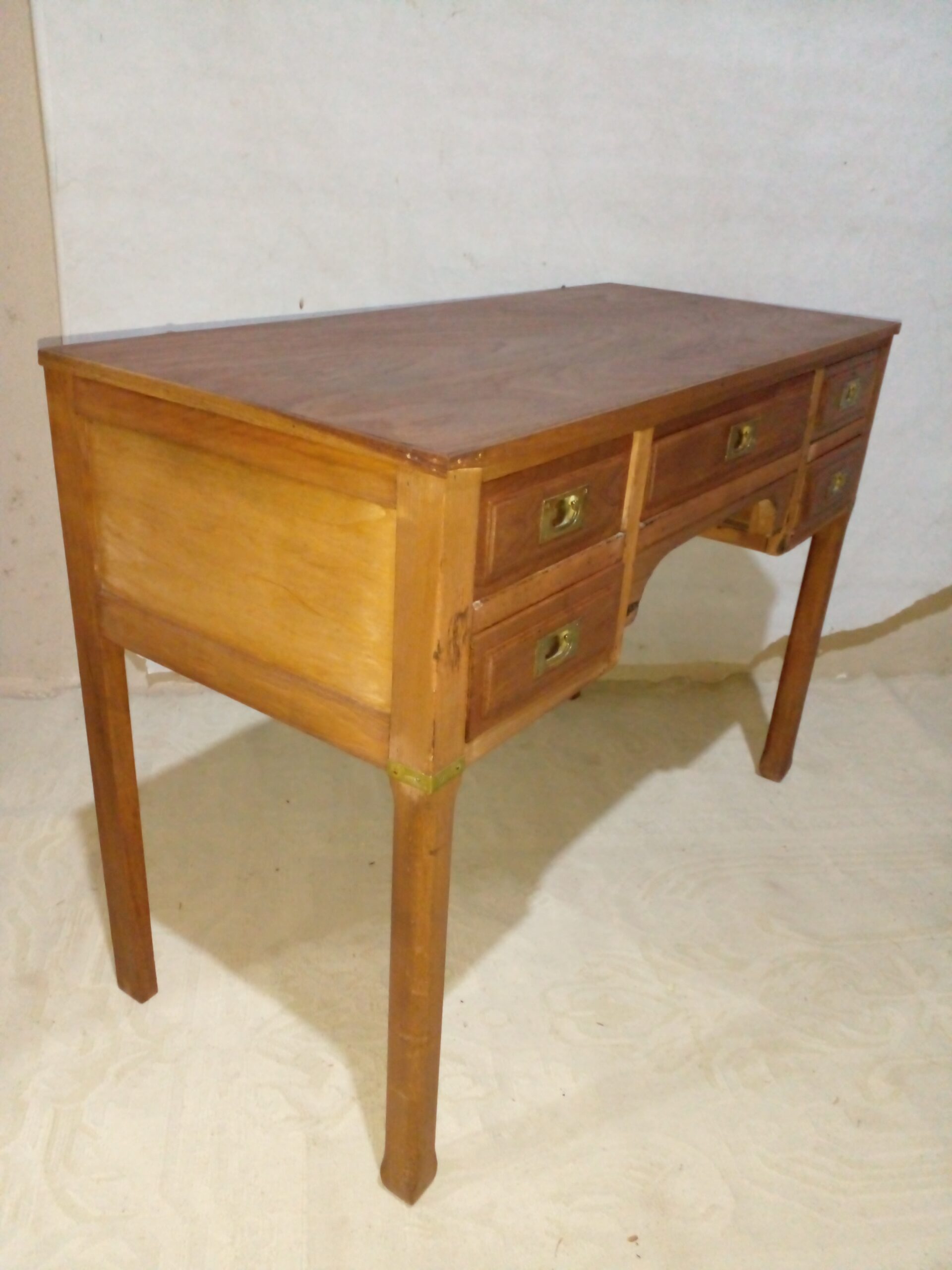 ESCRITORIO ANTIGUO 5 CAJONES MADERA LAVADA. COD: 106512 - Imagen 6