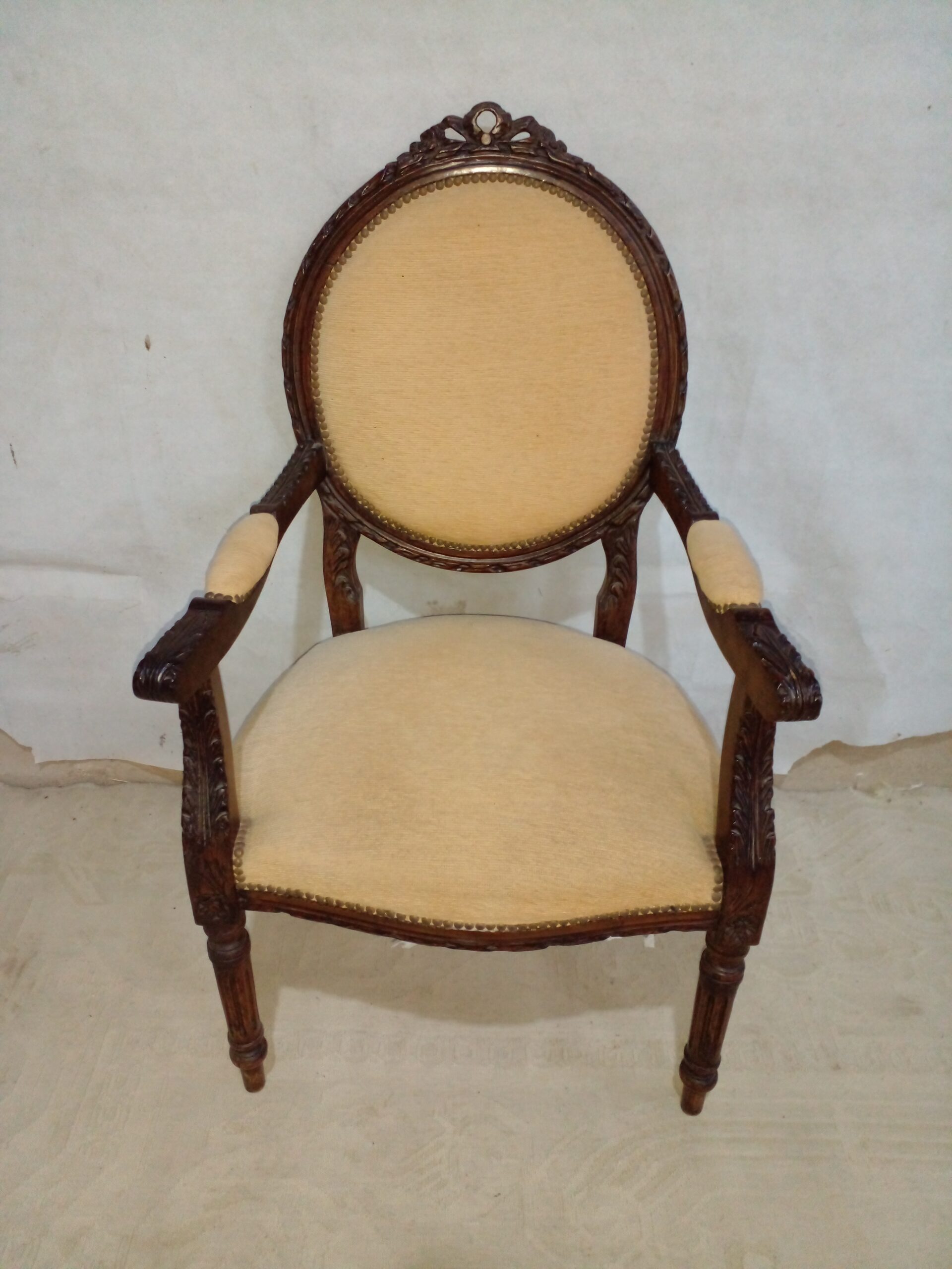 SILLON ANTIGUO ESTILO FRANCES LUIS XVI - SILLON DE SALA O DORMITORIO - COD: 107006 - Imagen 3