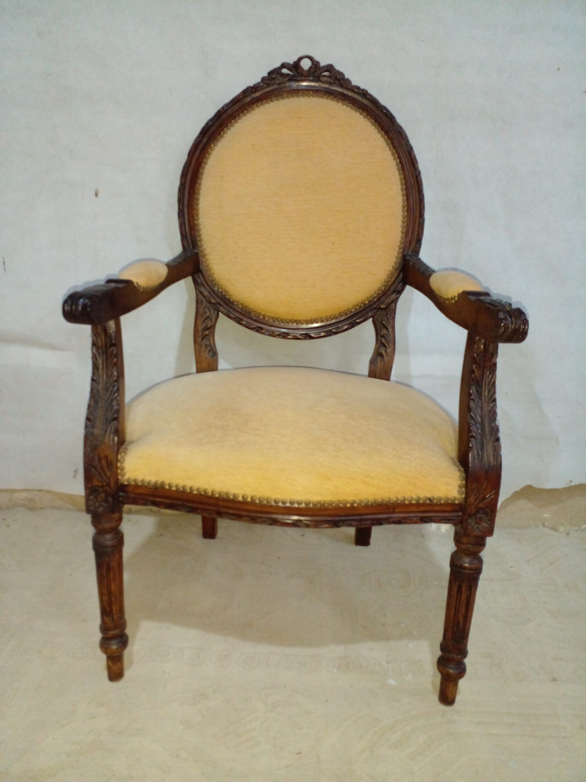 SILLON ANTIGUO ESTILO FRANCES LUIS XVI - SILLON DE SALA O DORMITORIO - COD: 107006 - Imagen 4