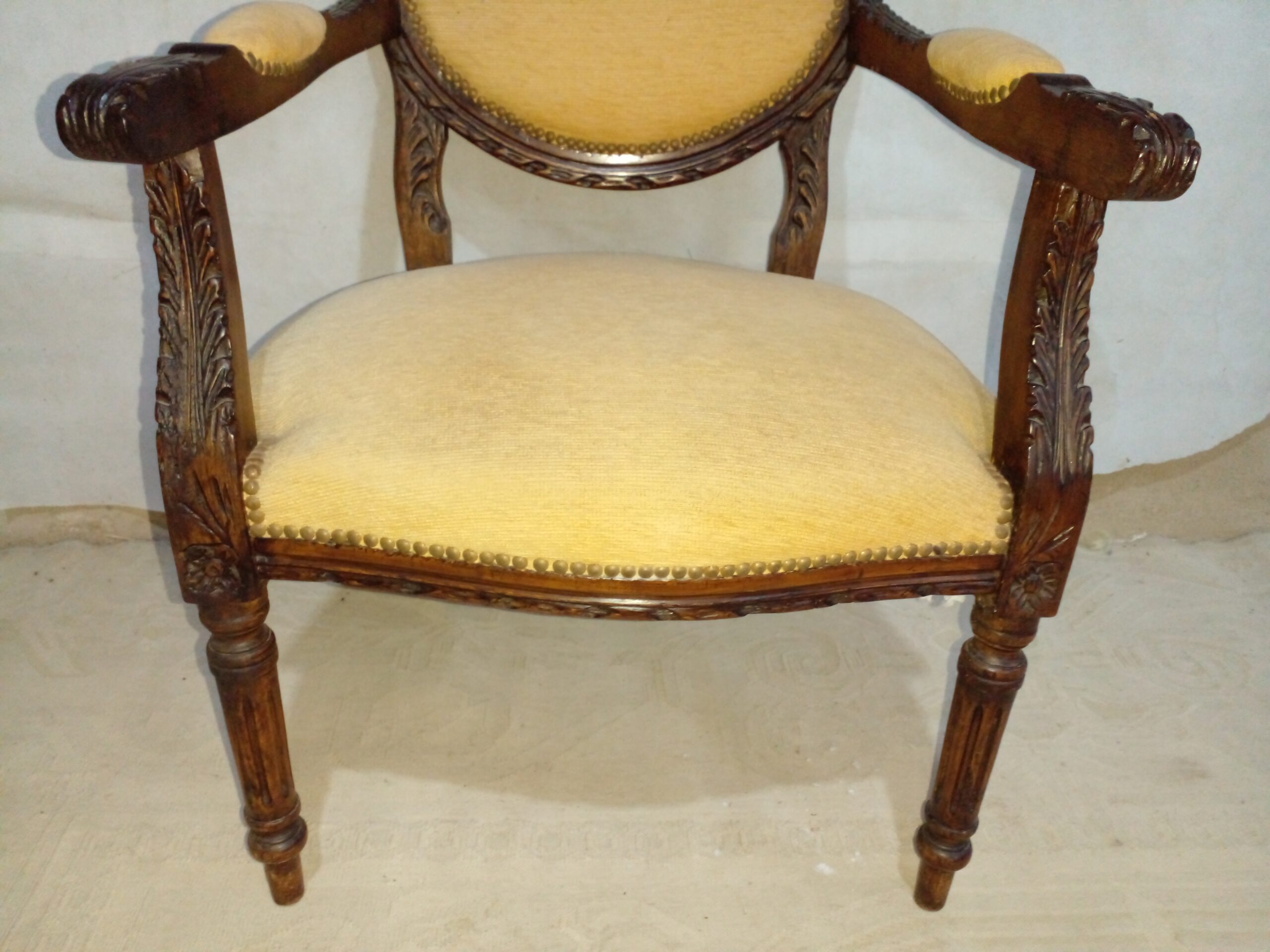 SILLON ANTIGUO ESTILO FRANCES LUIS XVI - SILLON DE SALA O DORMITORIO - COD: 107006 - Imagen 5