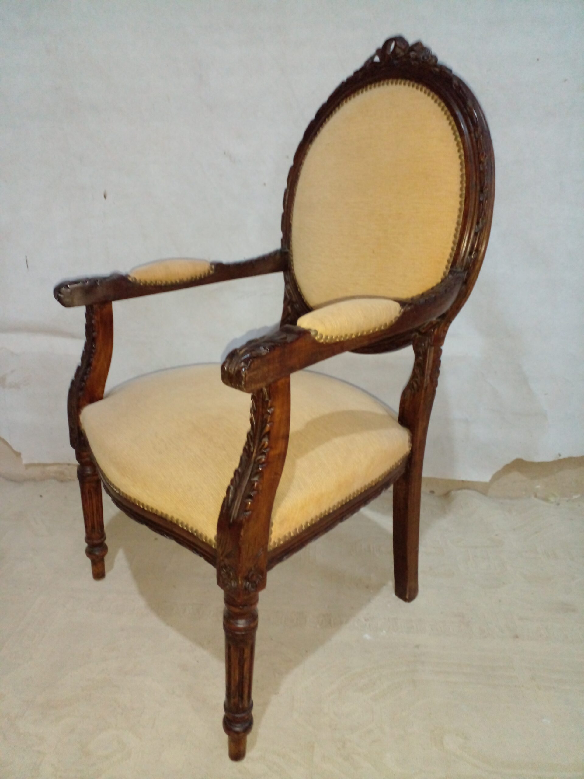 SILLON ANTIGUO ESTILO FRANCES LUIS XVI - SILLON DE SALA O DORMITORIO - COD: 107006 - Imagen 7