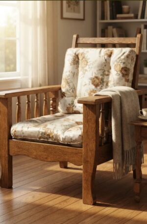 SILLON ANTIGUO DE ROBLE RECLINABLE ESTILO COUNTRY INGLES. COD: 104202