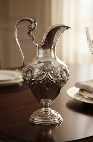 JARRA METAL PLATEADO ANTIGUA LABRADA SELLADA SHEFFIELD PLATE. COD: 107301