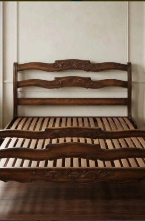 CAMA DOS PLAZAS ESTILO PROVENZAL SUPER FIRME. COD: 108202