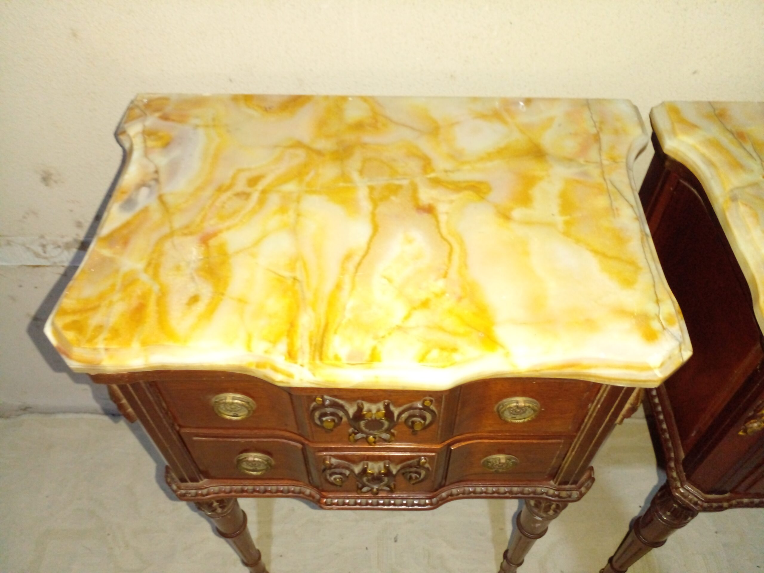 MESA DE LUZ ESTILO FRANCES LUIS XVI CON MARMOL MADERA LUSTRADA. COD: 107711 - Imagen 10