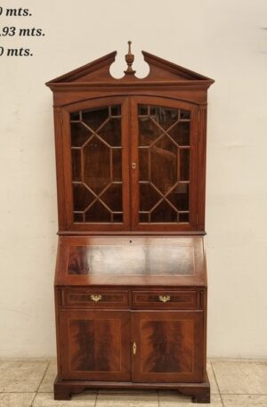 MUEBLE BUREAU SECRETER ESCRITORIO CON BIBLIOTECA VITRINA. COD: 1023012
