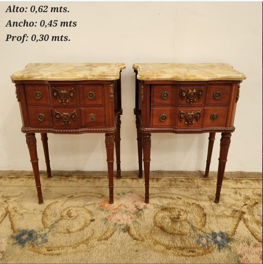 MESA DE LUZ ESTILO FRANCES LUIS XVI CON MARMOL MADERA LUSTRADA. COD: 107711 - Imagen 14