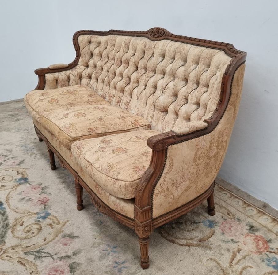 JUEGO DE SILLONES ESTILO FRANCES LUIS XVI TALLADOS EXCELENTES. COD: 107315 - Imagen 5