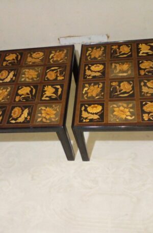 MESA RATONA CON MARQUETERIA FLORAL DISEÑO INDO ORIENTAL. COD: 107813