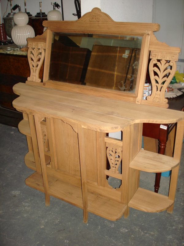 MUEBLE DE ARRIME ANTIGUO EN NOGAL ITALIANO LAVADO CON ESPEJO . COD: 46402 - Image 11