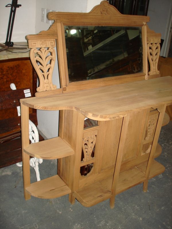 MUEBLE DE ARRIME ANTIGUO EN NOGAL ITALIANO LAVADO CON ESPEJO . COD: 46402 - Image 10