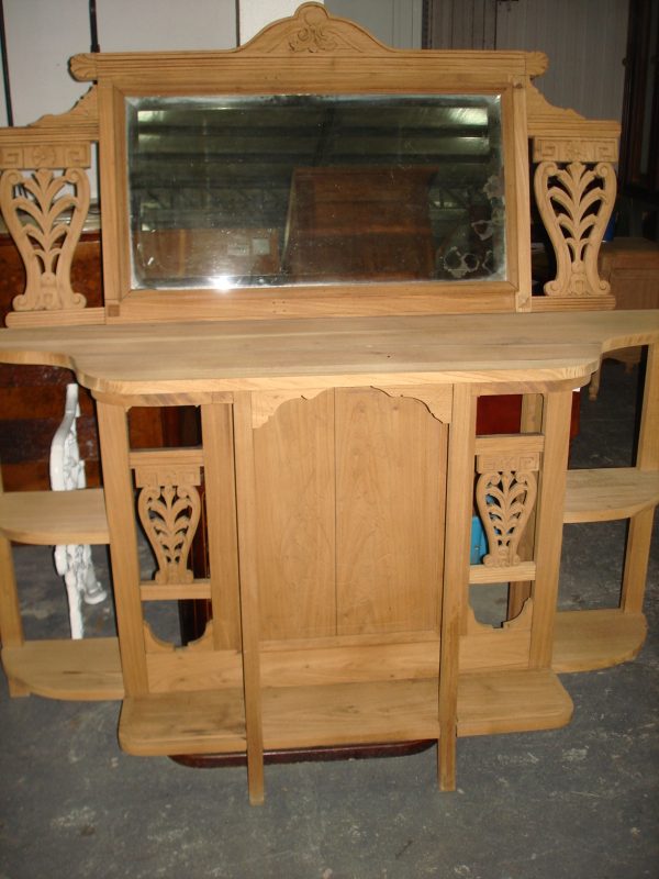 MUEBLE DE ARRIME ANTIGUO EN NOGAL ITALIANO LAVADO CON ESPEJO . COD: 46402 - Image 9