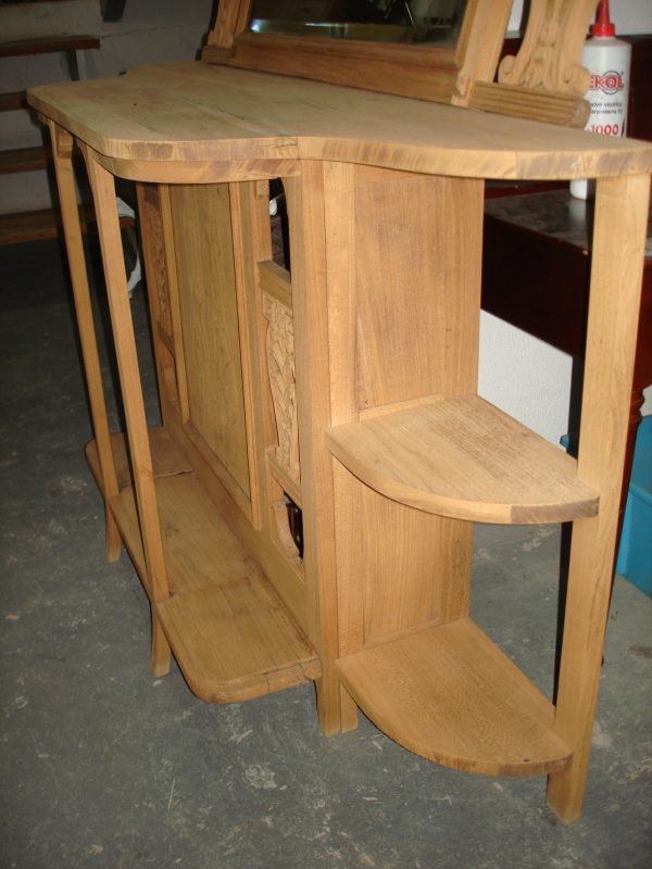 MUEBLE DE ARRIME ANTIGUO EN NOGAL ITALIANO LAVADO CON ESPEJO . COD: 46402 - Image 4
