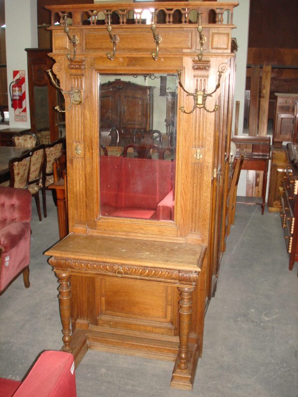 PERCHERO DE ARRIME ANTIGUO ROBLE ESLAVONIA . COD: 56209