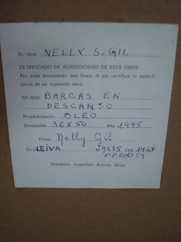 CUADRO OLEO SOBRE HARDBOARD , NELLY GIL. COD: 34503 - Image 7