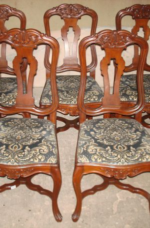 5 SILLAS ESTILO FRANCES LUIS XIV IMPECABLES . COD: 65308