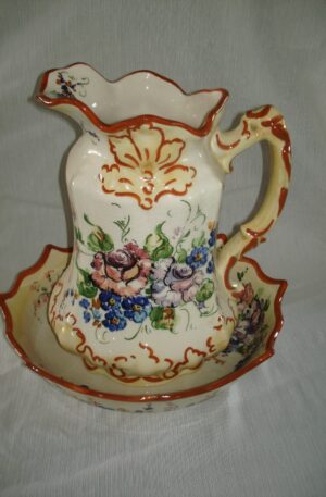 JARRA Y JOFAINA CERAMICA ESMALTADA MADE IN ITALY . COD: 68009