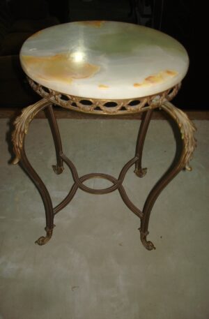 MESA DE SALA BRONCE Y MARMOL ONIX . COD: 69305