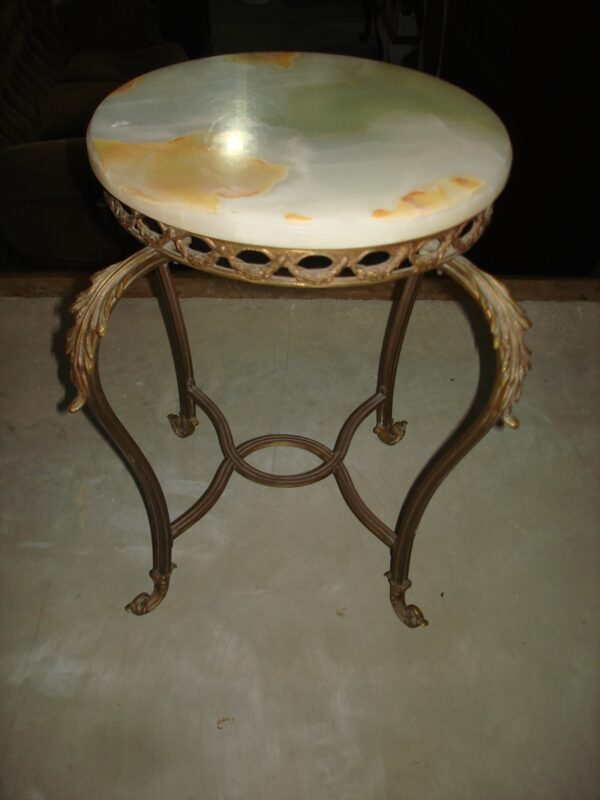MESA DE SALA BRONCE Y MARMOL ONIX . COD: 69305