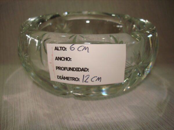 CENICERO ANTIGUO CRISTAL TALLADO PESO 870 GRAMOS. COD 69605 RESERVADO - Image 5