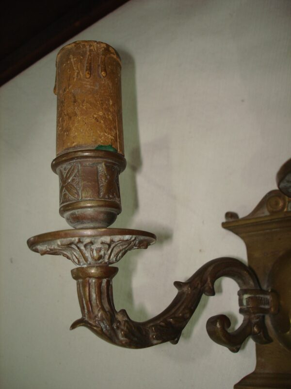 APLIQUE ANTIGUO DE BRONCE DOS LUCES. COD: 18019 - Image 5