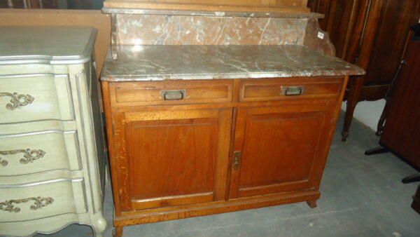 MUEBLE ANTIGUO LAVATORIO ART NOVEAU CON MARMOL ROSA VERONA. COD: 63110 - Image 3