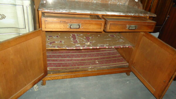 MUEBLE ANTIGUO LAVATORIO ART NOVEAU CON MARMOL ROSA VERONA. COD: 63110 - Image 9