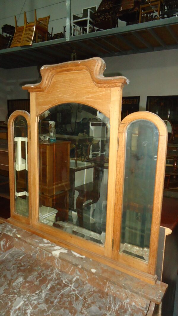 MUEBLE ANTIGUO LAVATORIO ART NOVEAU CON MARMOL ROSA VERONA. COD: 63110 - Image 10