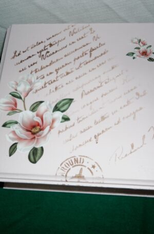 CAJA DE TE MADERA PATINADA VINTAGE ROMANTIC. COD 73203C