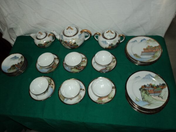 JUEGO DE TÉ PORCELANA ORIENTAL 32 PIEZAS. COD: 79601 - Image 3