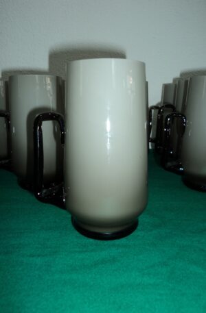 12 CHOPP EN VIDRIO MURANO ITALIANO DOBLE CAMEO. COD: 82109