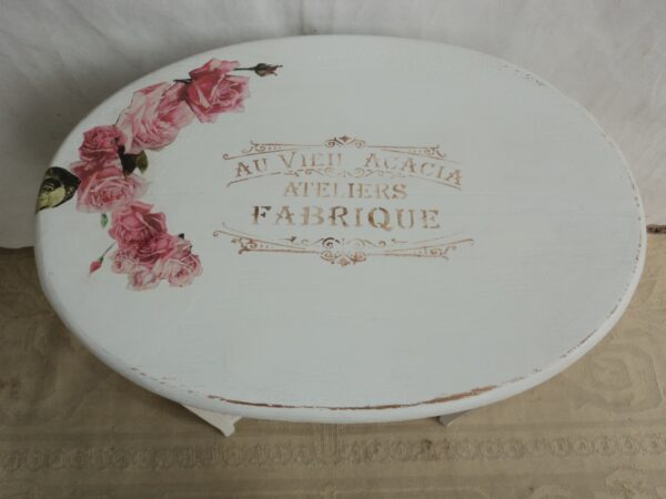 MESA DE SALA ANTIGUA PATINADA SHABY CHIC ROMANTIC. COD: 53203 - Image 4