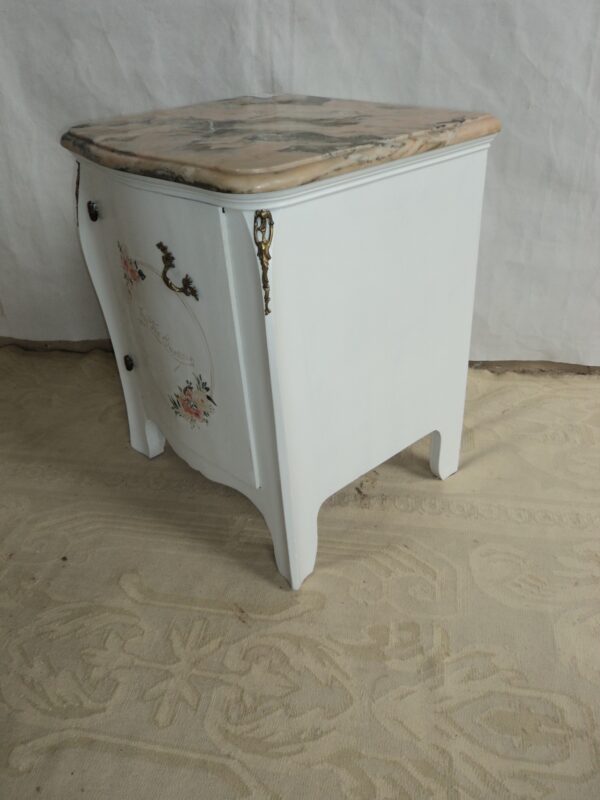 MESA DE LUZ ANTIGUA ESTILO FRANCES CON MARMOL, SHABY CHIC ROMANTIC. COD: 79002 - Image 10