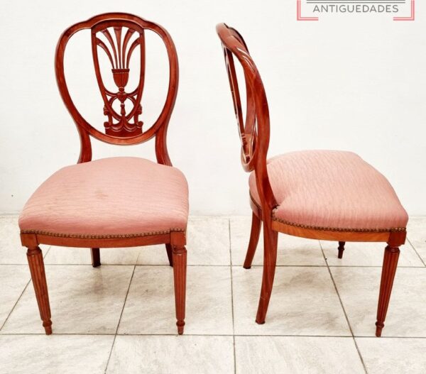 JUEGO DE COMEDOR INGLES SHERATON PLUMA DE CAOBA 9 PIEZAS. COD: 87001 - Image 3