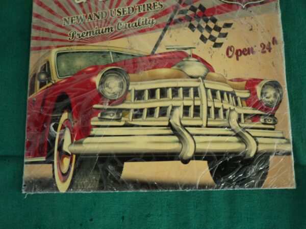 CARTEL VINTAGE PLOTEADO SOBRE GALVANIZADO RUTA 66. COD: 31009 - Image 4