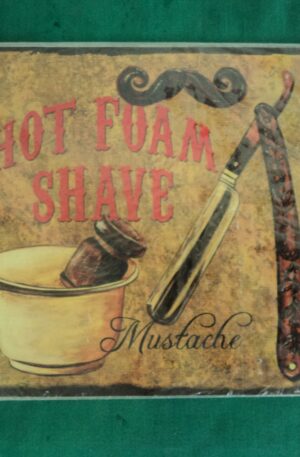 CARTEL VINTAGE PLOTEADO SOBRE GALVANIZADO BARBERIA. COD: 30313