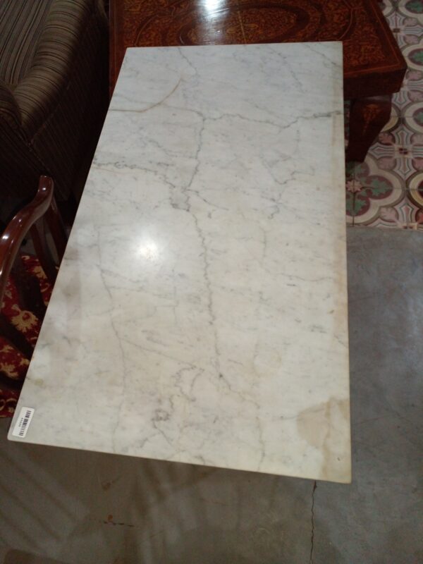 MESA CON MARMOL CARRARA, PIE DE MAQUINA DE COSER NAUMANN. COD: 89448 - Image 4