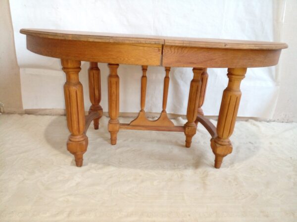 MESA ANTIGUA DE ROBLE LAVADO NATURAL CON TABLA Y PATA CENTRAL. COD: 87405 - Image 5