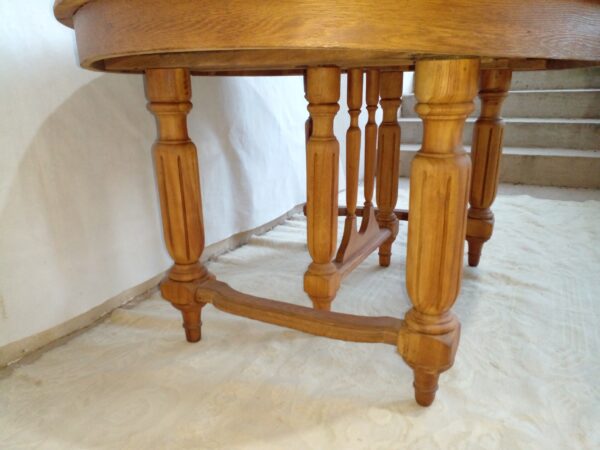 MESA ANTIGUA DE ROBLE LAVADO NATURAL CON TABLA Y PATA CENTRAL. COD: 87405 - Image 7
