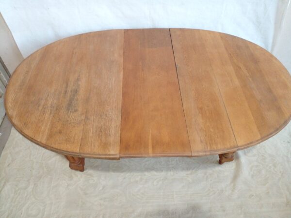 MESA ANTIGUA DE ROBLE LAVADO NATURAL CON TABLA Y PATA CENTRAL. COD: 87405 - Image 10