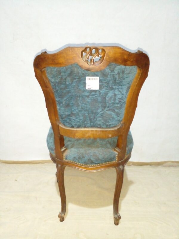 SILLA ANTIGUA TALLADA EN NOGAL ITALIANO ESTILO COLONIAL FRANCES. COD: 90003 - Image 8