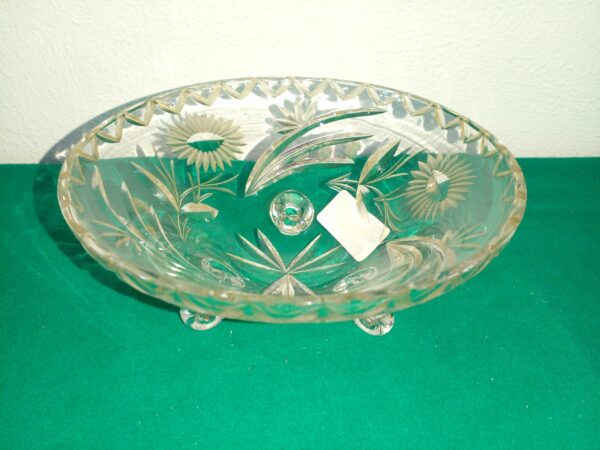 CENTRO DE MESA CRISTAL TALLADO ANTIGUO FRUTERA DESPOJADOR. COD: 93120 - Image 3
