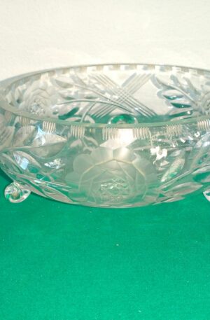 CENTRO DE MESA CRISTAL TALLADO ANTIGUO FRUTERA JARDINERA. COD: 93113