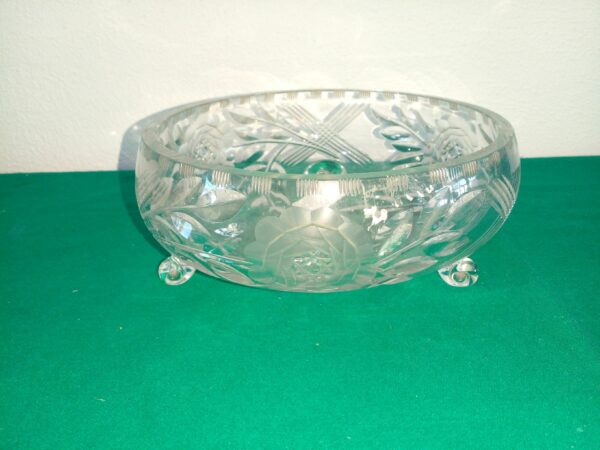 CENTRO DE MESA CRISTAL TALLADO ANTIGUO FRUTERA JARDINERA. COD: 93113