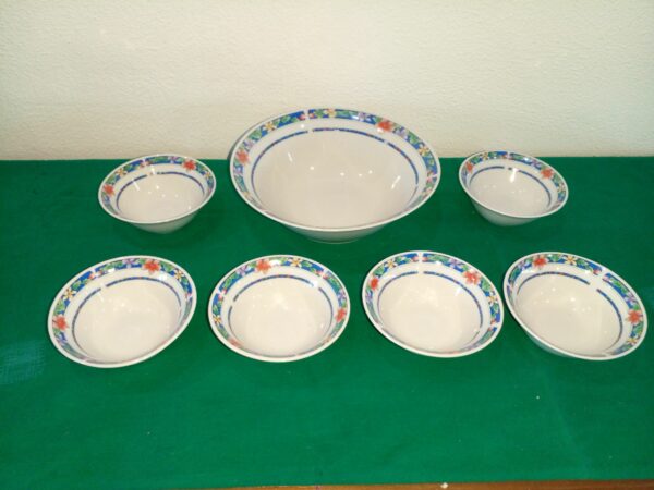 JUEGO DE FUENTE Y 6 BOWLS COMPOTERAS PORCELANA CHINA. COD: 93115 - Image 2