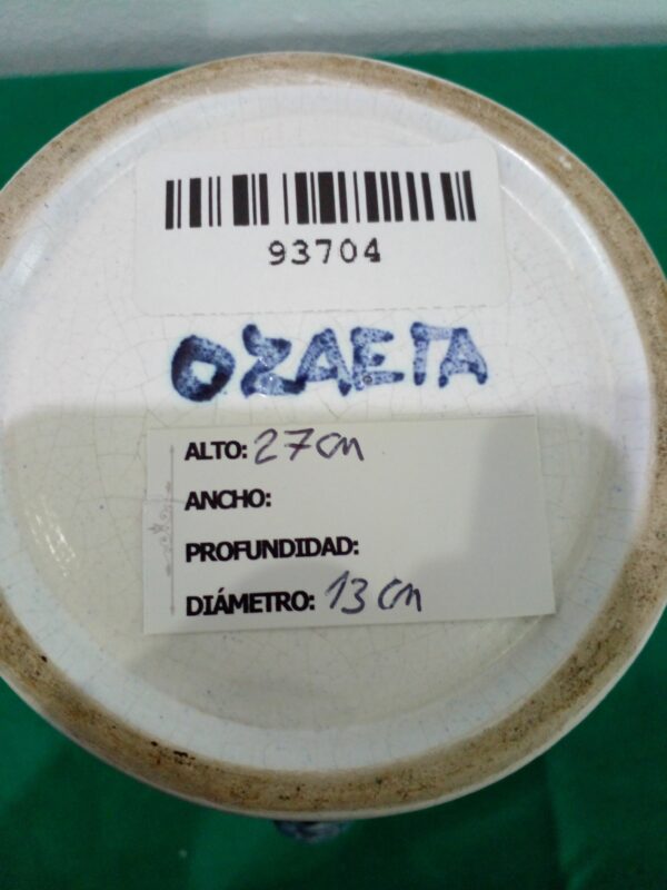 JARRA CERAMICA ESMALTADA SELLADA OZAETA, JARRA VINTAGE. COD: 93704 - Image 9