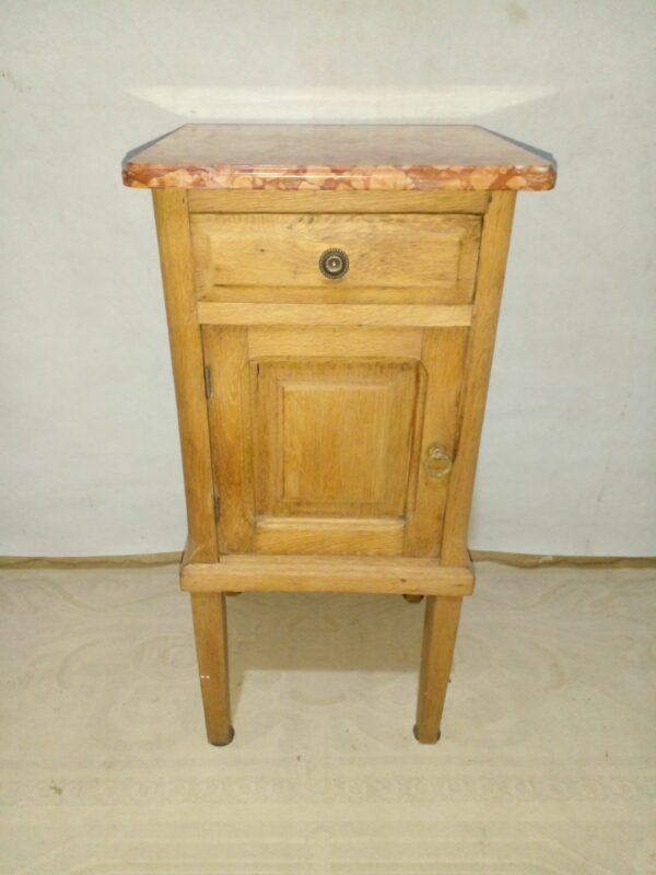 MESA DE LUZ ROBLE LAVADO NATURAL CON MARMOL ROSA VERONA. COD: 93007
