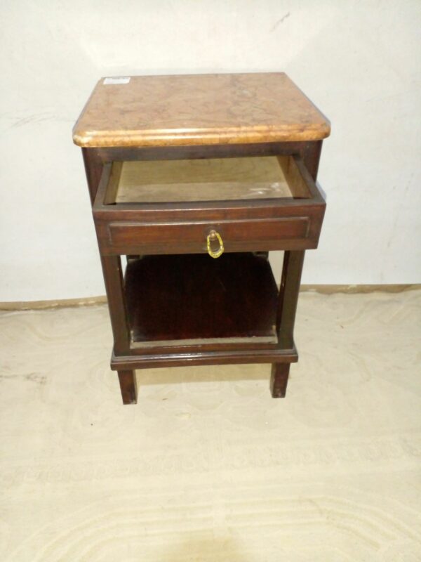 MESA DE LUZ ANTIGUA CON MARMOL ROSA VERONA ITALIANO. COD: 93909 - Image 3