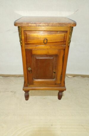 MESA DE LUZ ANTIGUA CON MARMOL ROSA VERONA ITALIANO. COD: 93908