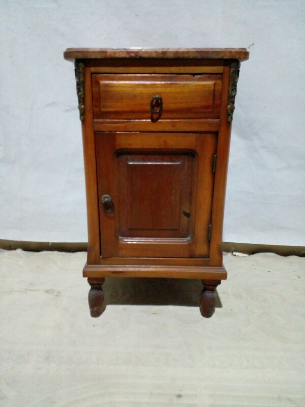 MESA DE LUZ ANTIGUA CON MARMOL ROSA VERONA ITALIANO. COD: 93908 - Image 5